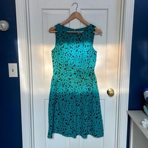 Turquoise and navy dress